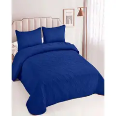 GENERICO - CUBRECAMA ELEGANTE QUILT VERANO KING - SUPER KING 250 CM X 270 CM AZUL