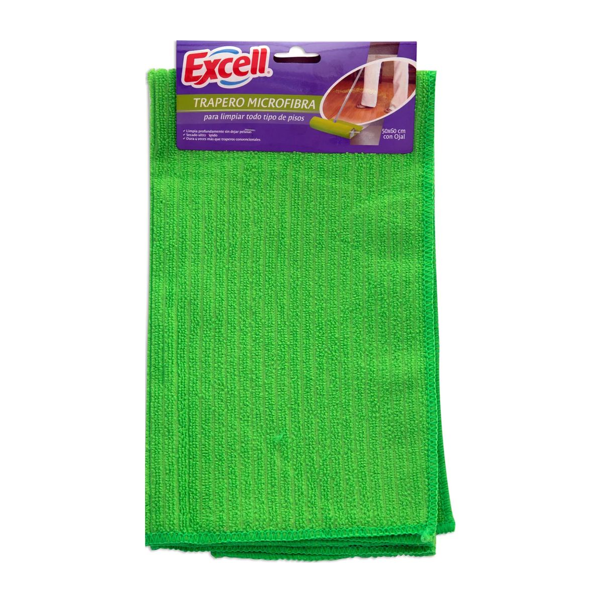 EXCELL - Trapero Microfibra Excell 50x60 cm Con Ojal Ultra Absorbente Para Piso