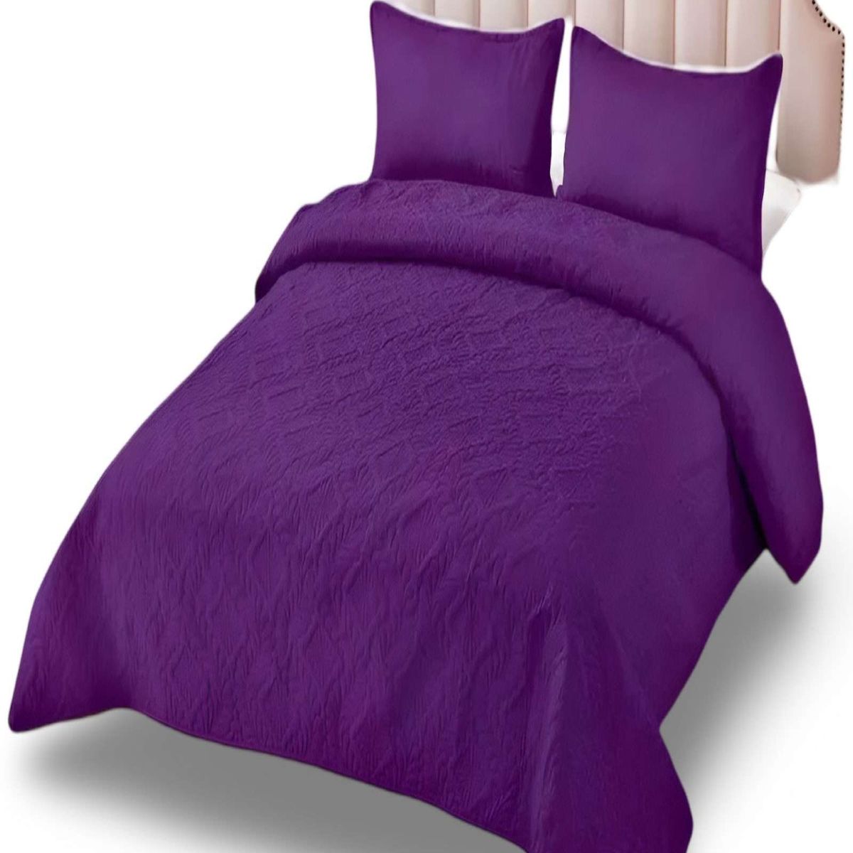 GENERICO - CUBRECAMA ELEGANTE  QUILT VERANO 2 PLAZA VIOLETA