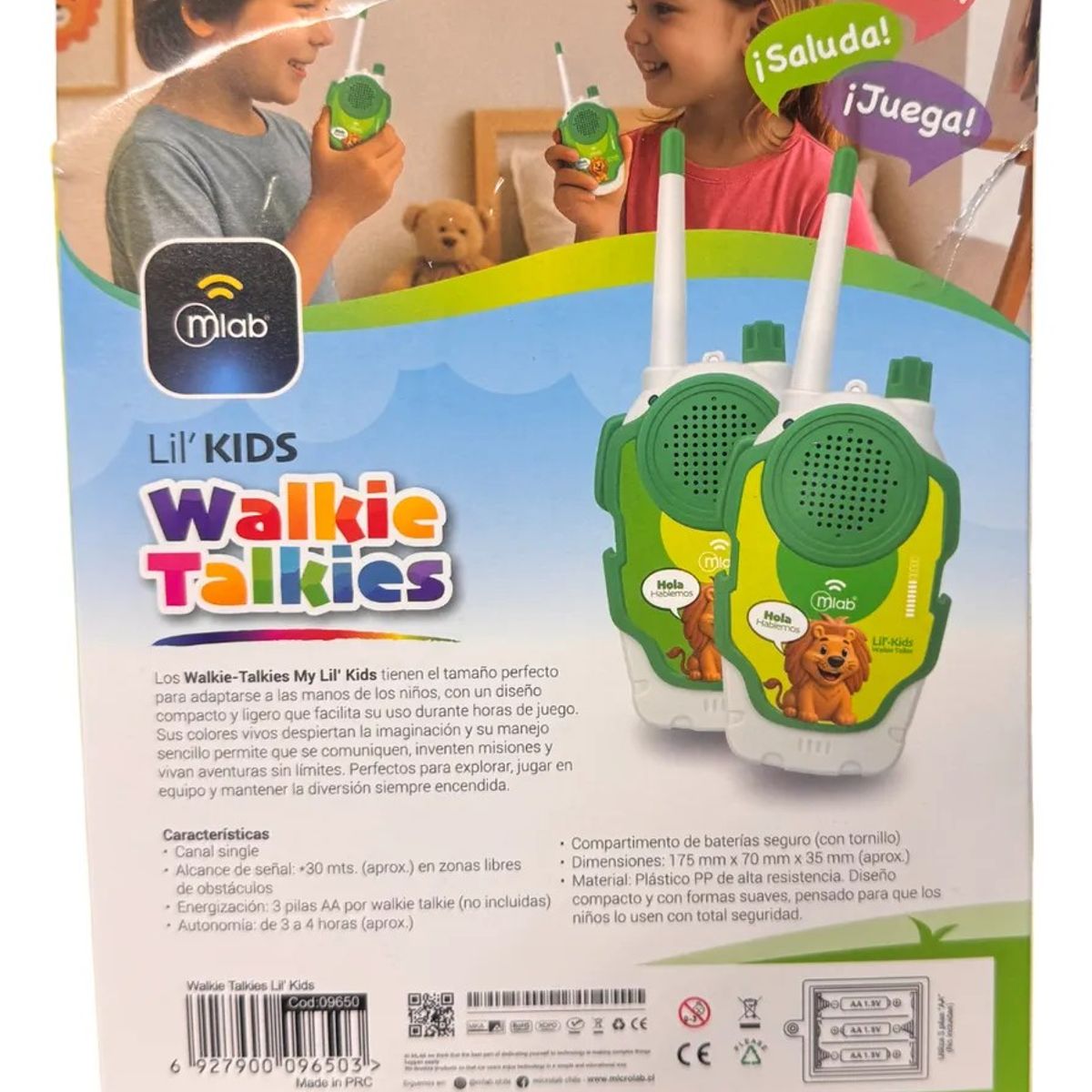 MLAB - Kit 2 Radio Transmisor Walkie Talkie Niños Mlab Lil Kids Verde