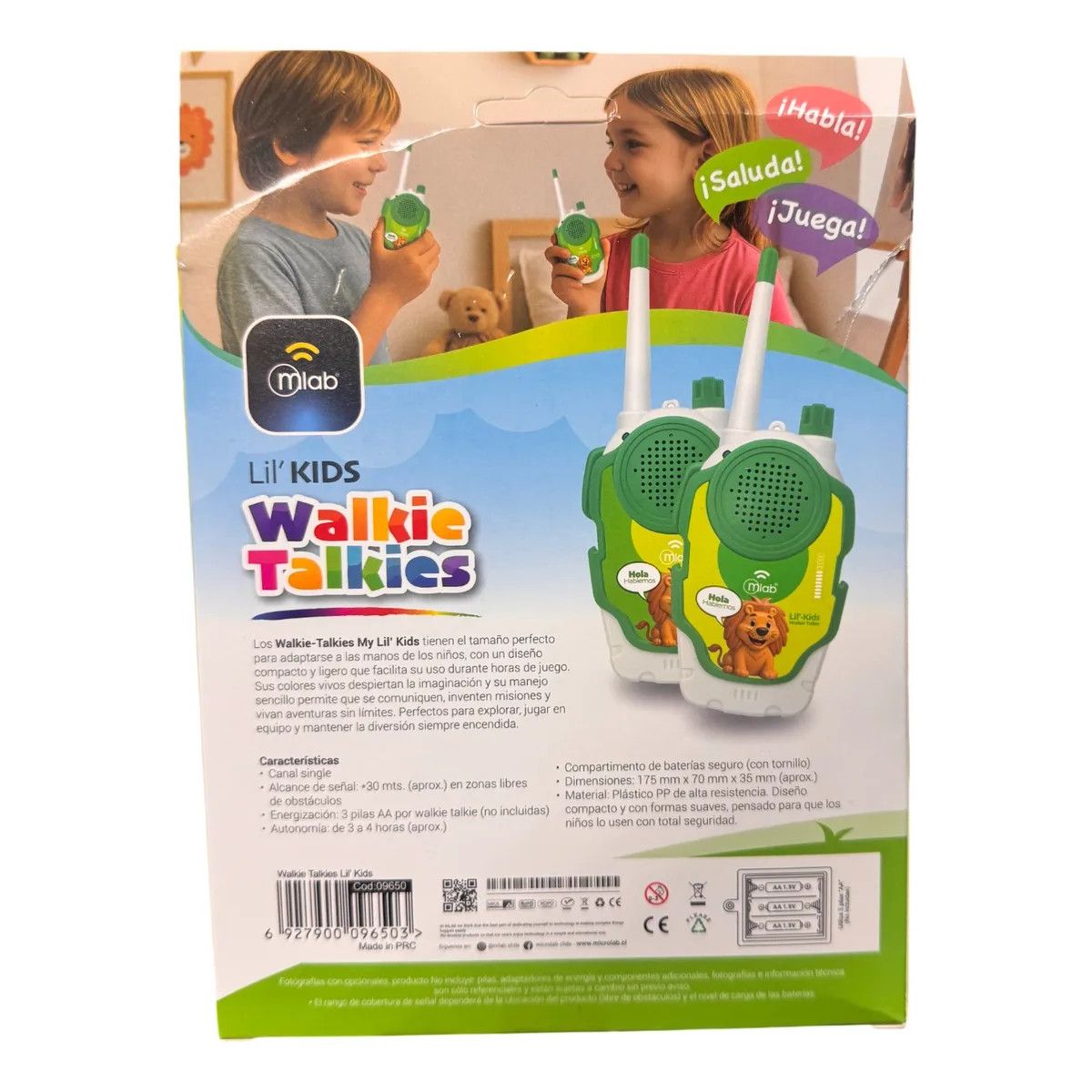MLAB - Kit 2 Radio Transmisor Walkie Talkie Niños Mlab Lil Kids Verde