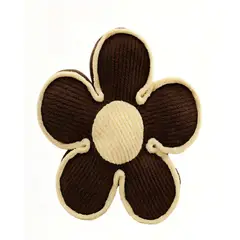 GENERICO - COJIN DECORATIVO EN FORMA DE FLOR COLOR MARRON CON BORDE BEIGE