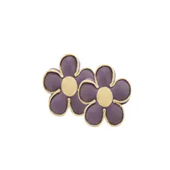 GENERICO - SET DE 2 COJINES DECORATIVOS EN FORMA DE FLOR COLOR MORADO CON BORDE BEIGE