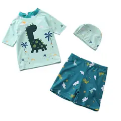 SENSIBLUE - Traje de Baño Niño Dinosaurios 3 Piezas con Protección Solar –