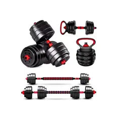 GENERICO - Set Mancuernas y Barra Ajustable 30 kg Entrenamiento Fitness