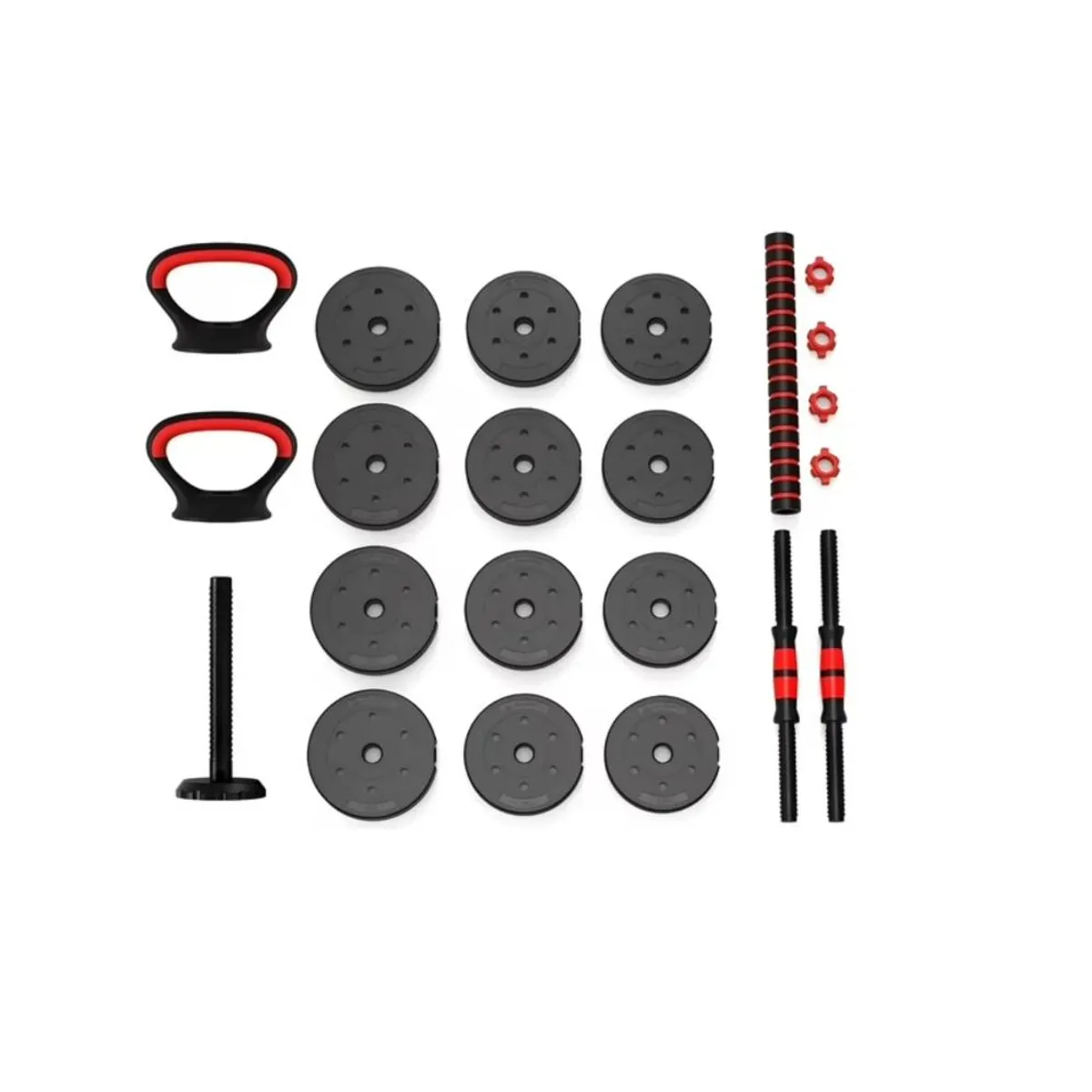 GENERICO - Set Mancuernas y Barra Ajustable 30 kg Entrenamiento Fitness