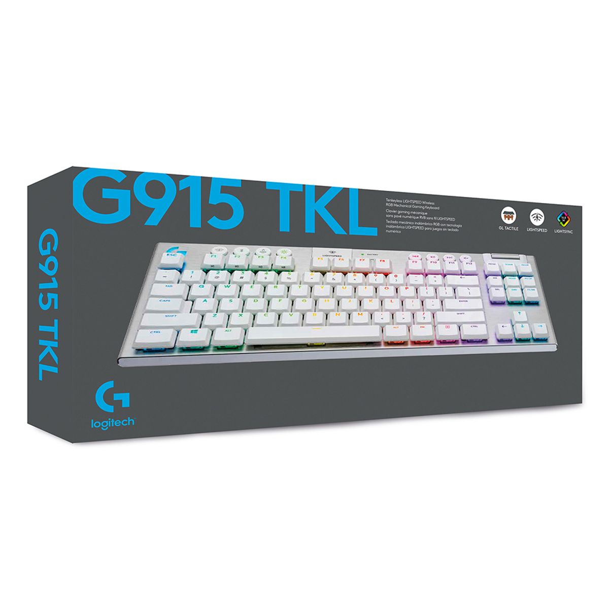 LOGITECH - TECLADO GAMER G915 TKL BLANCO Open box