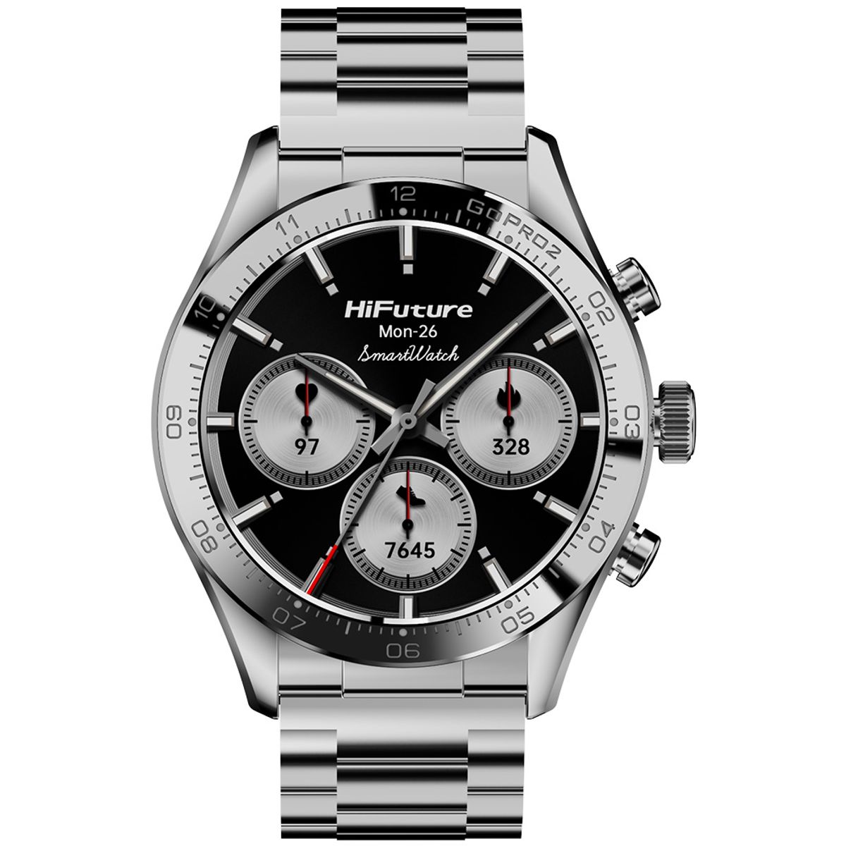 HIFUTURE - Smartwatch Go Pro 2 Metálico Silver Waterproof 33 mm AMOLED