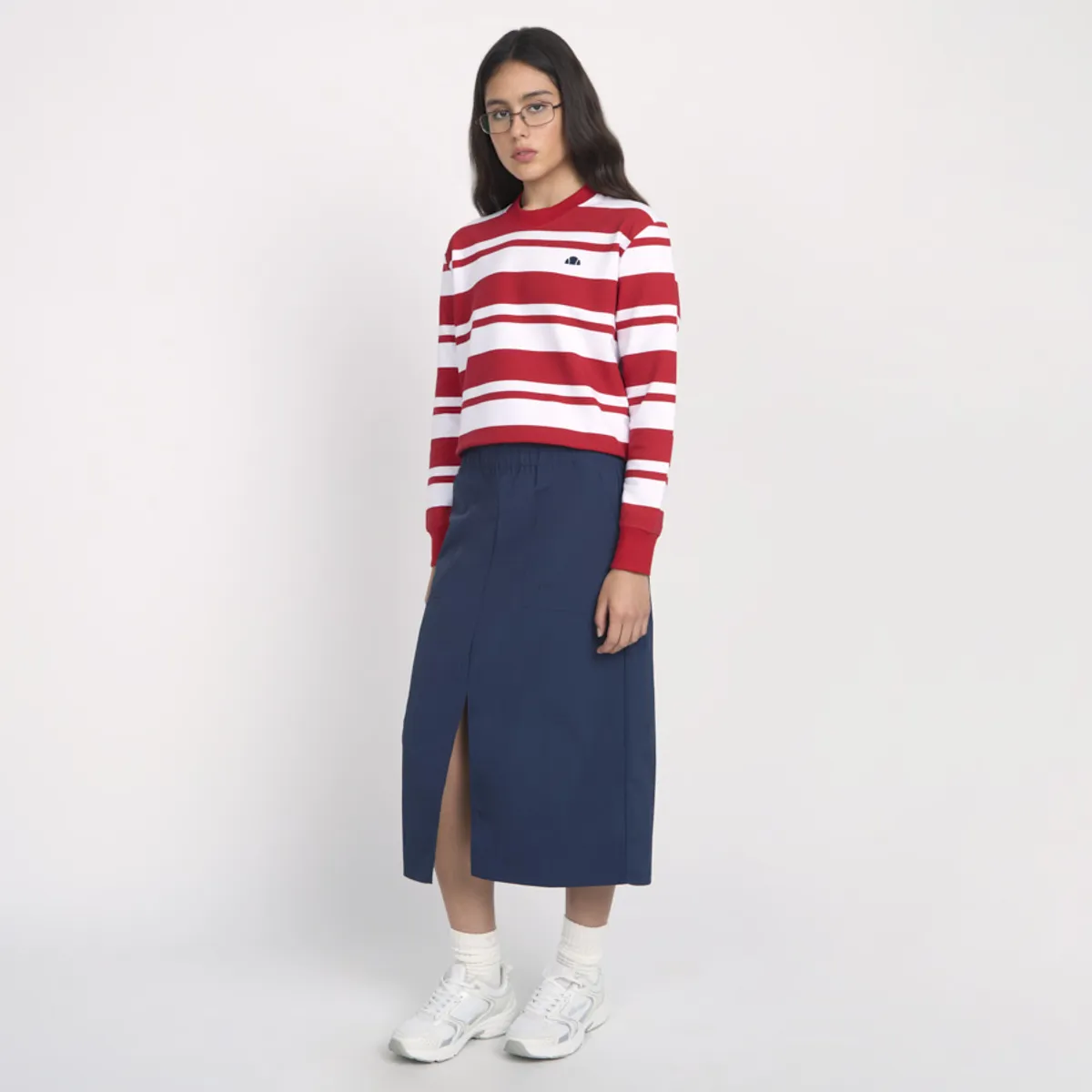 ELLESSE - POLERON MUJER ELLESSE LANA RAYAS/ROJO