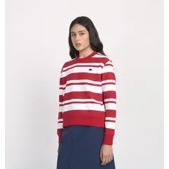 ELLESSE - POLERON MUJER LANA RAYAS/ROJO