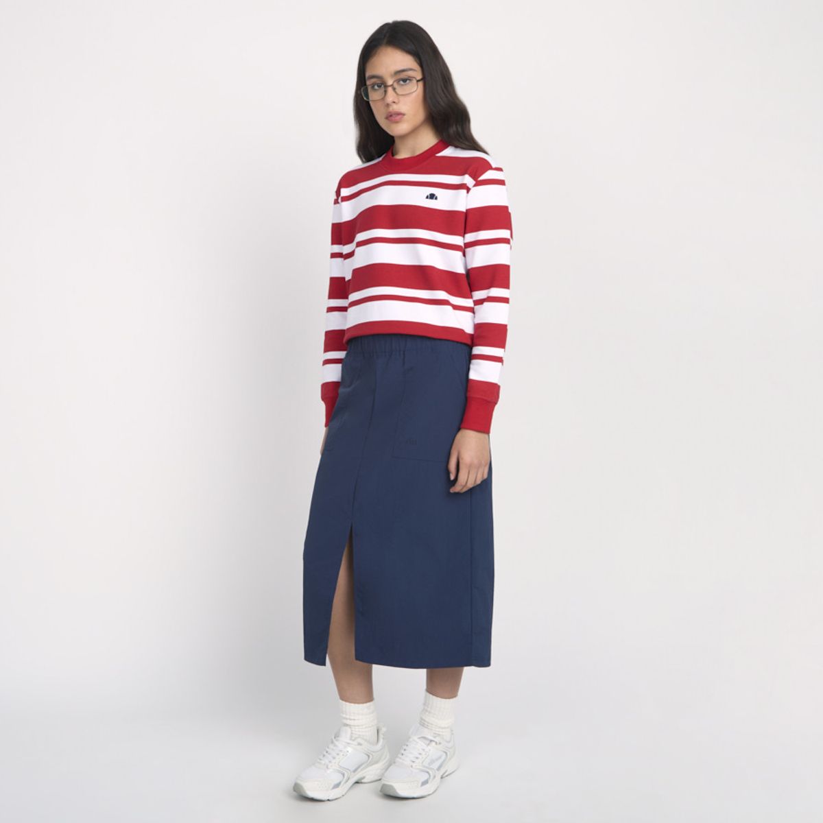 ELLESSE - POLERON MUJER ELLESSE LANA RAYAS/ROJO