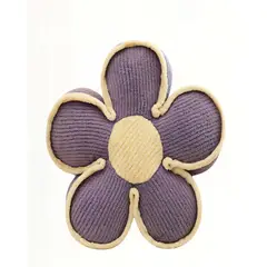 GENERICO - COJIN FORMA DE FLOR DECORATIVO COLOR MORADO CON BORDE BEIGE