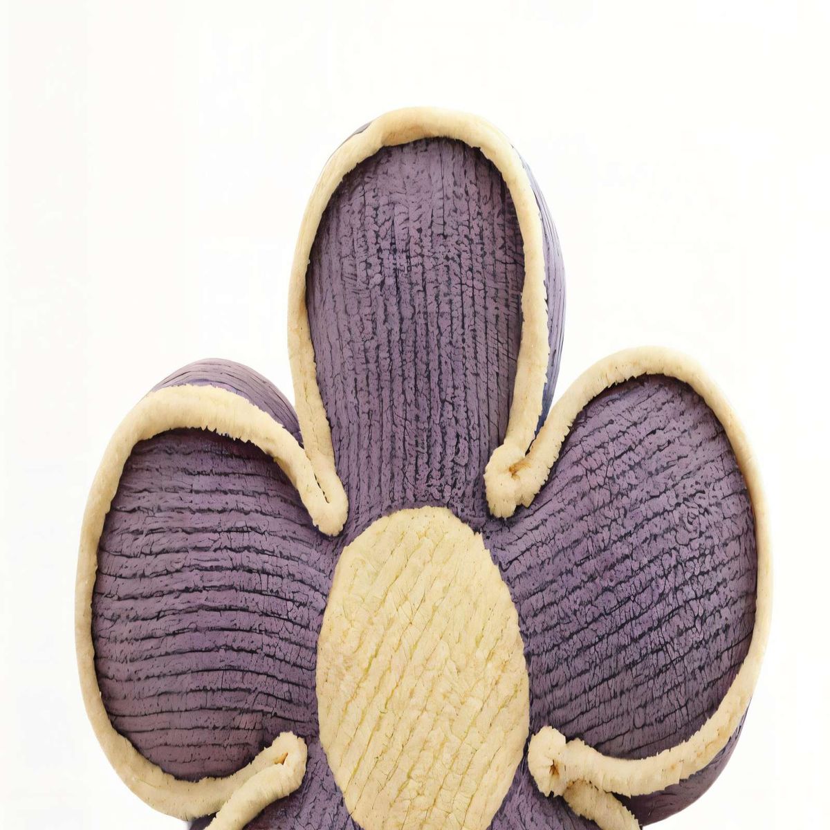 GENERICO - PACK DE COJIN DECORATIVO EN FORMA DE FLOR  COLOR MORADO CON BORDE BEIGE.