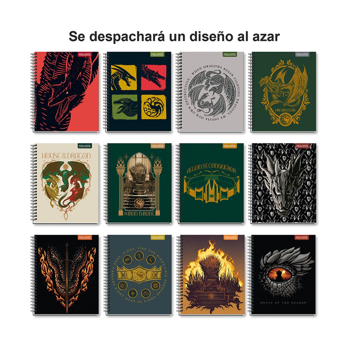 PROARTE - Cuaderno Universitario House of Dragons 100hj 7mm Proarte Surtido