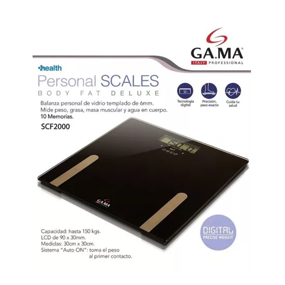 GAMA - Balanza Digital Corporal 150KG Gama SCF2000