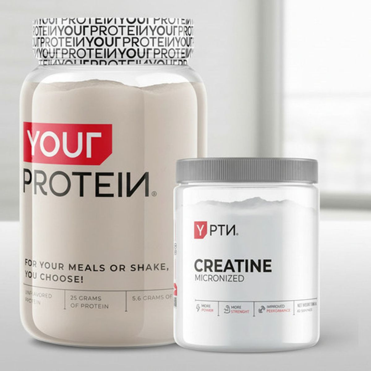 YOUR PROTEIN - Pack Creatina Sin Sabor 300 Gr + Your Protein Whey 1.28 Kg Sin Sabor