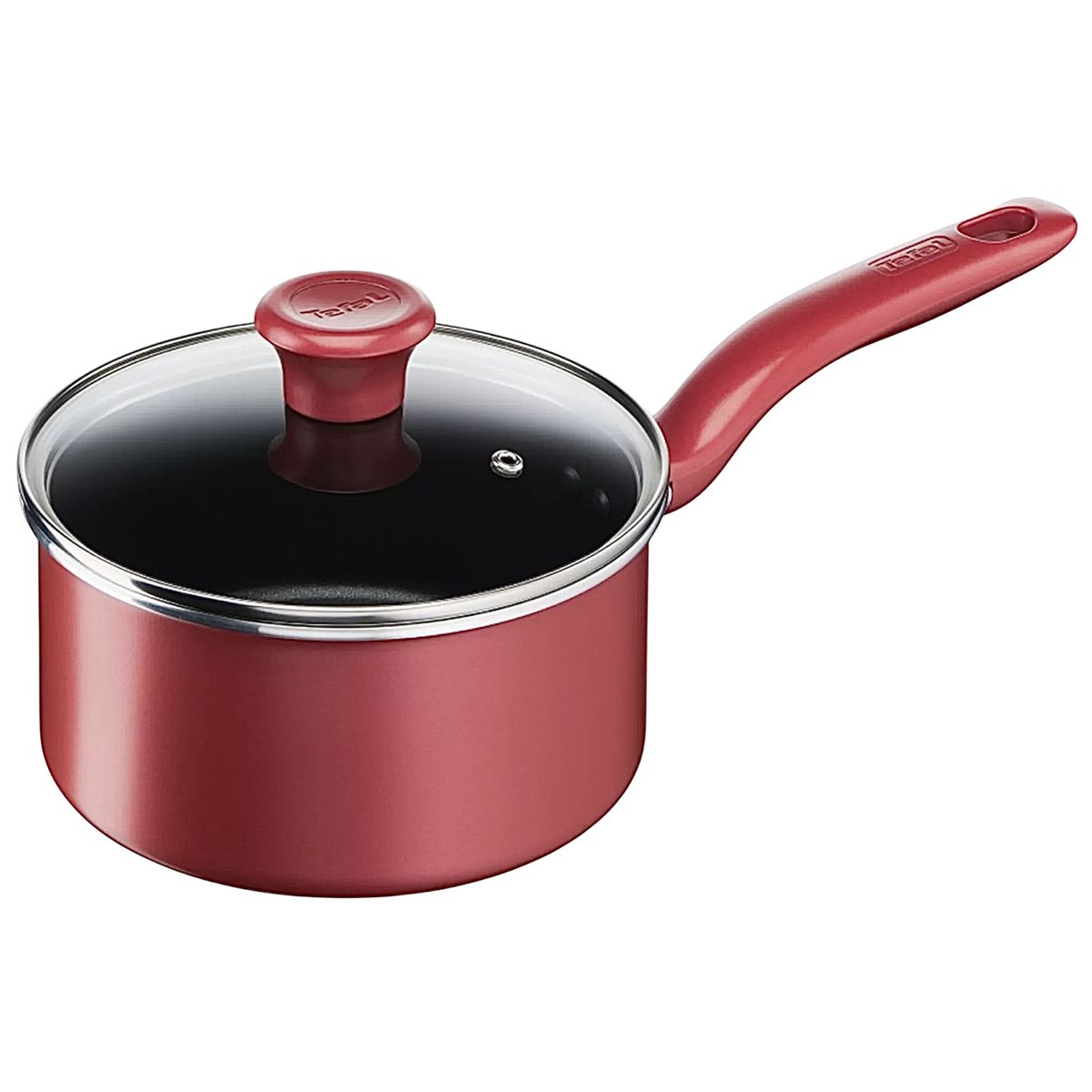 TEFAL - Cacerola 18 Cm con Tapa So Chef Tefal Marca Francesa Color Rojo