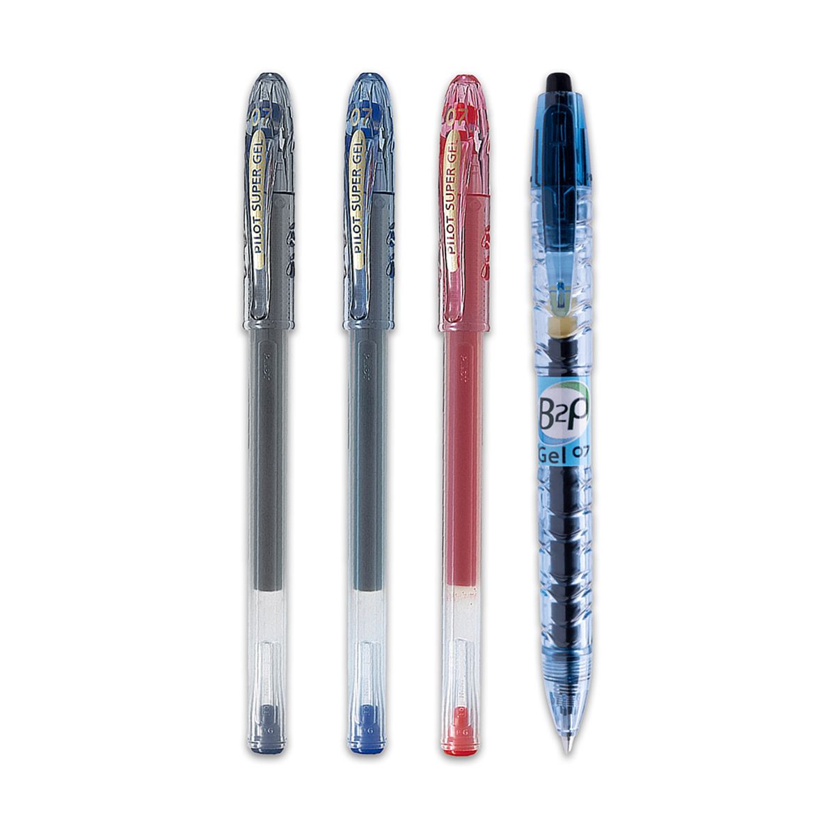 PILOT - Set 3 Lápiz Super Gel 07mm Pilot + B2P 07mm Regalo