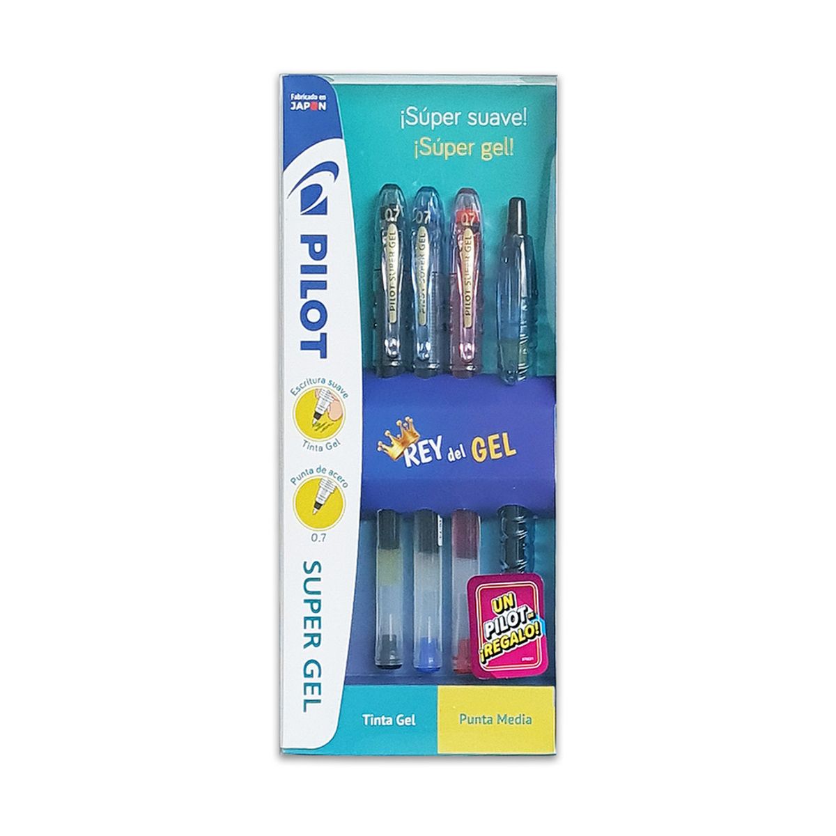 PILOT - Set 3 Lápiz Super Gel 07mm Pilot + B2P 07mm Regalo