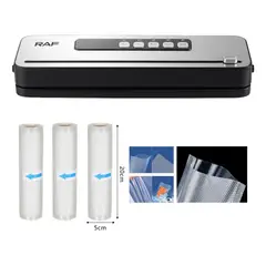 RAF - Selladora Al Vacio Con Cortador Automático 3 Rollos 22cmx5m Plateado