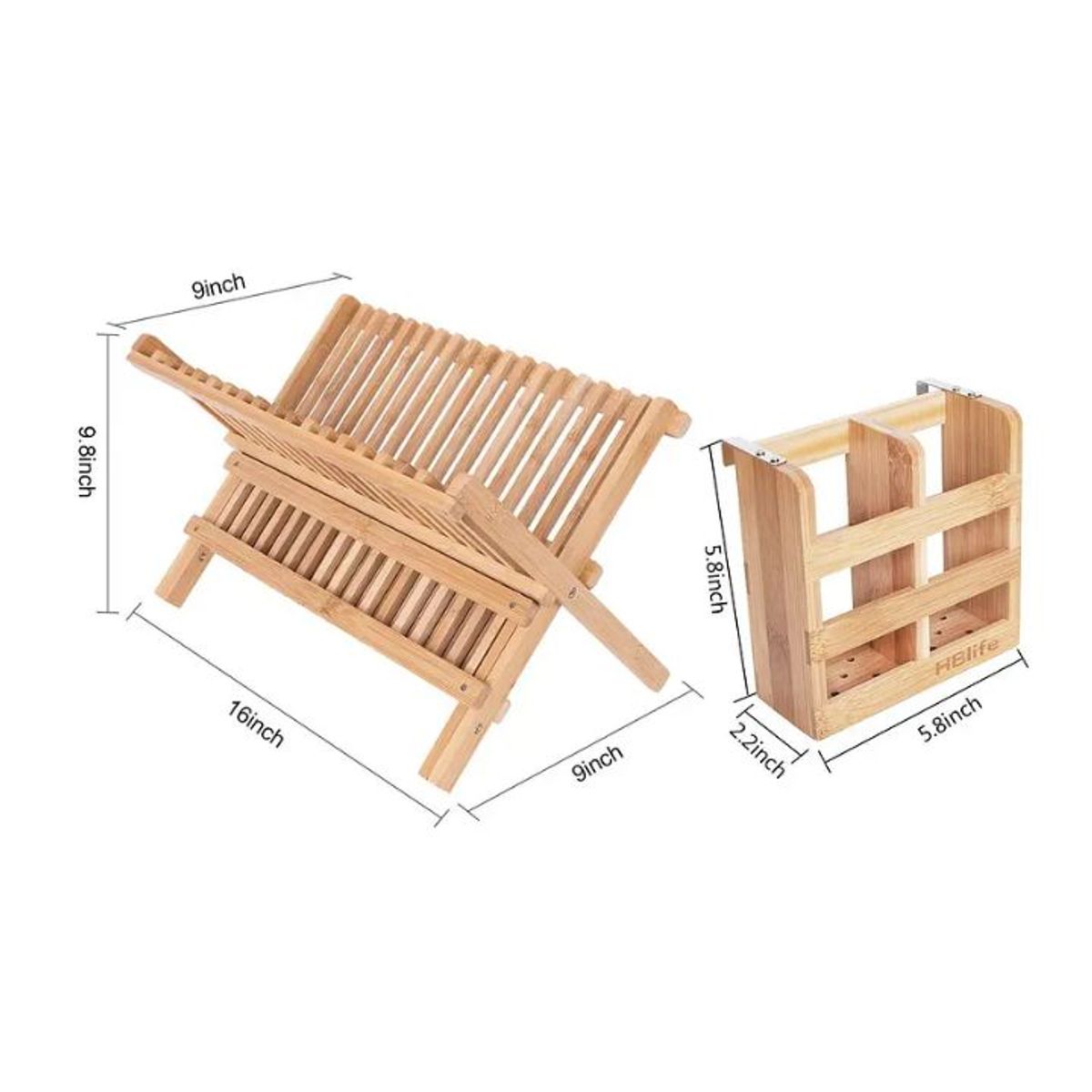 GENERICO - Organizador Escurridor De Platos De Bambú