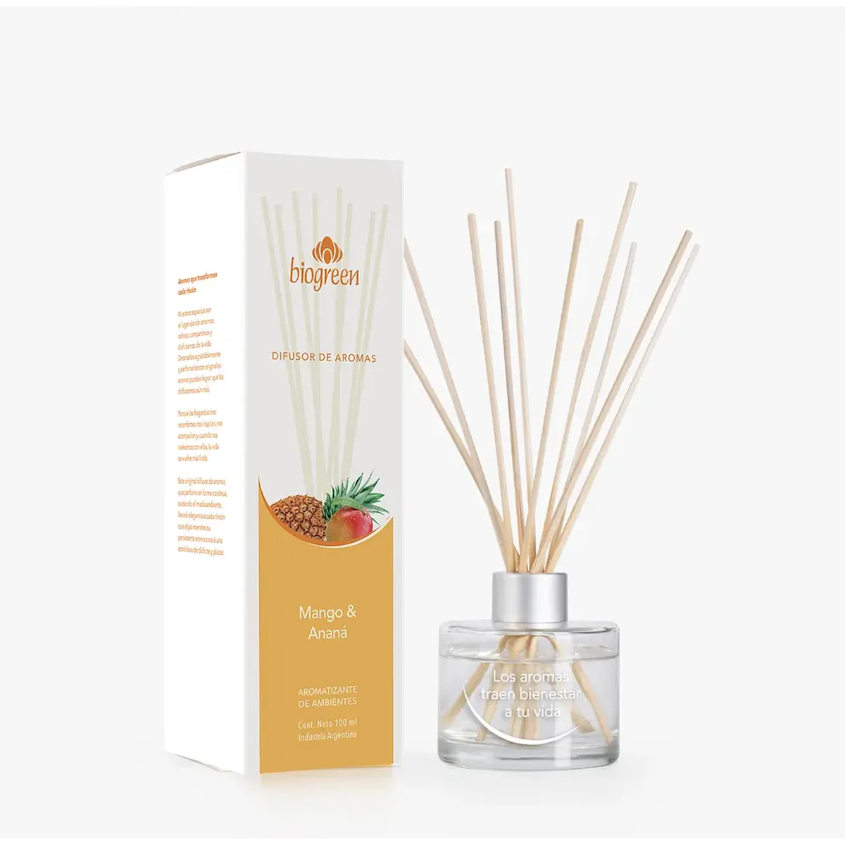 GENERICO - DIFUSOR DE AROMAS MANGO & ANANÁ 100 ML- BIOGREEN