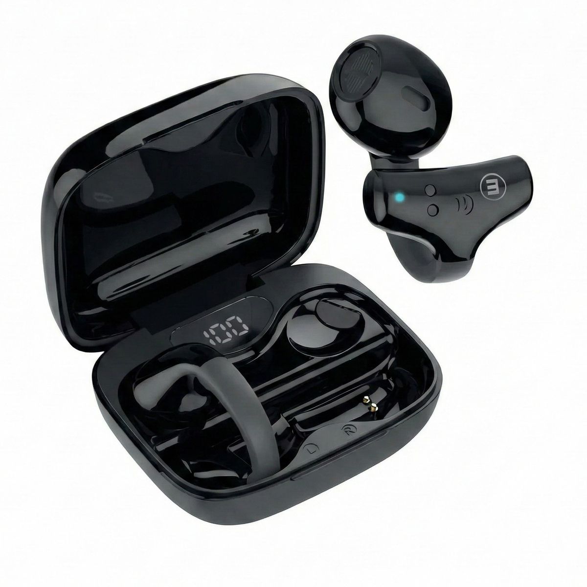 MAXELL - Audífonos Bt Maxell Ear Cuff Clip On Open-Ear TWS Negro