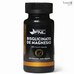 FNL - Magnesio Bisglicinato 550 mg - Alta Absorción - 60 Cápsulas Vegetales - Vegano - Suave Digestión