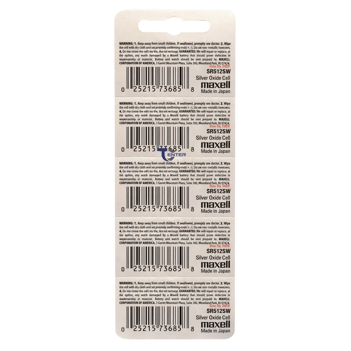 MAXELL - Pack 5 Pilas SR512SW (335) 1.55v Maxell Tipo Botón Holograma