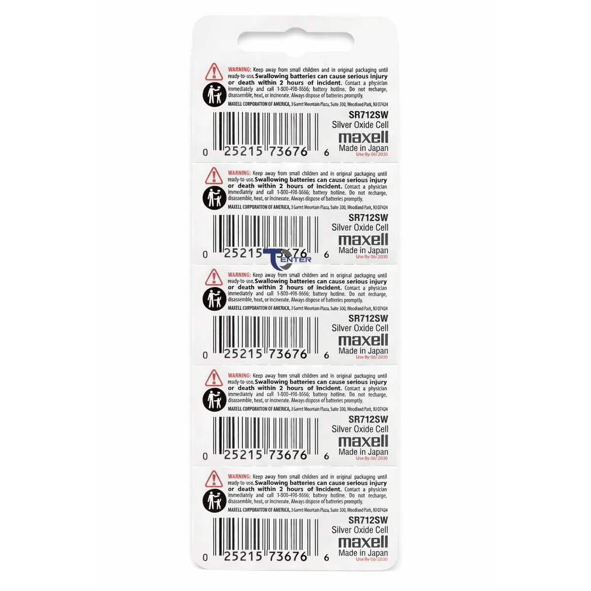 MAXELL - Pack 5 Pilas SR712SW (346) 1.55v Maxell Tipo Botón Holograma