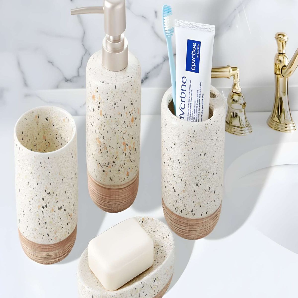 GENERICO - Set Lujoso de 4 Accesorios de Baño