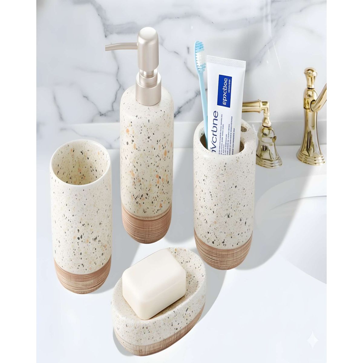 GENERICO - Set Lujoso de 4 Accesorios de Baño