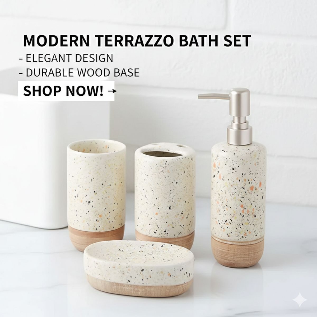 GENERICO - Set Lujoso de 4 Accesorios de Baño