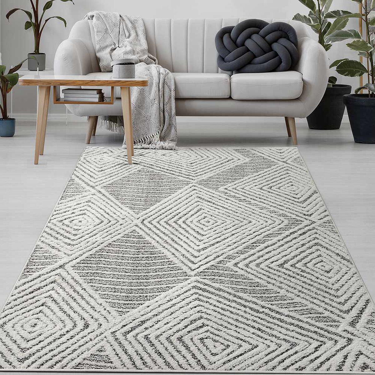 MROTTO - Alfombra Gris 120x180 cm Moderno