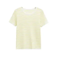 VELVET - Polera Basica Algodón Rayas Noélia Blanca Rayas