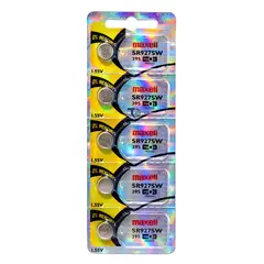MAXELL - Pack 5 Pilas SR927SW (395) 1.55v Tipo Botón Holograma