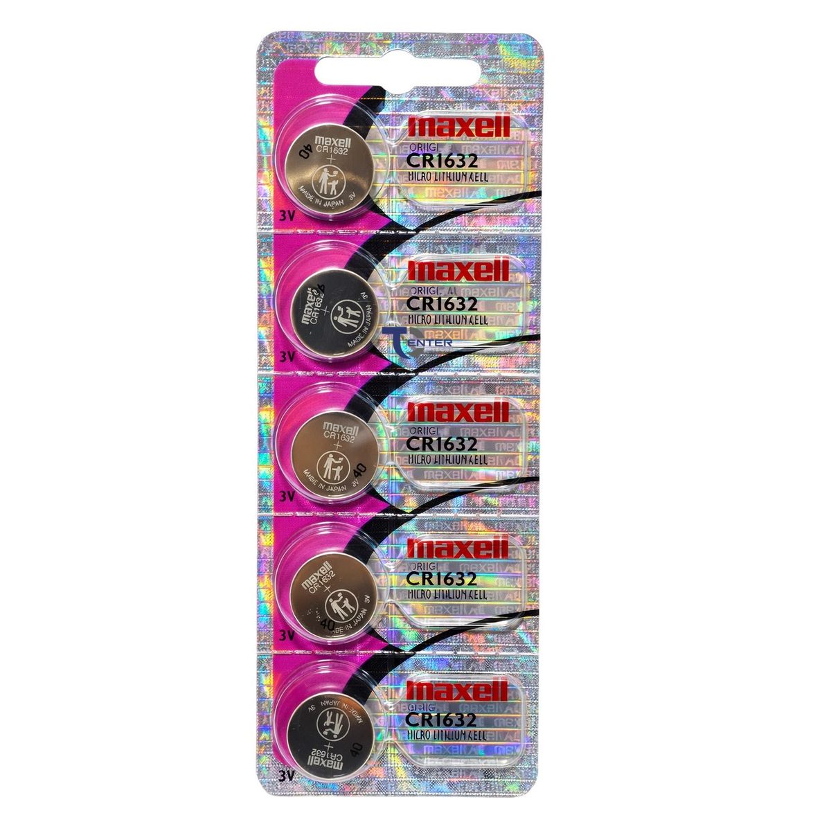 MAXELL - Pack 5 Pilas CR1632 3v Maxell Tipo Botón Holograma