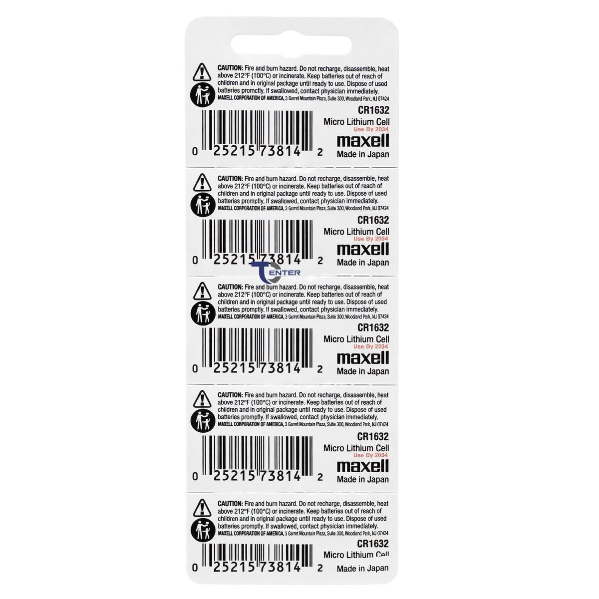 MAXELL - Pack 5 Pilas CR1632 3v Maxell Tipo Botón Holograma