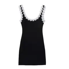 VELVET - Vestidos Cortos Florales Valenne Negro