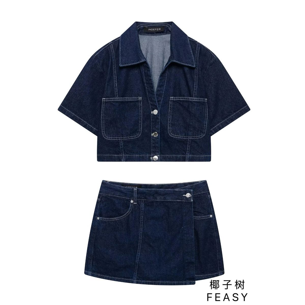 VELVET - Set Demin Zara Azul Marino