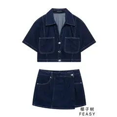 VELVET - Set Demin Zara Azul Marino