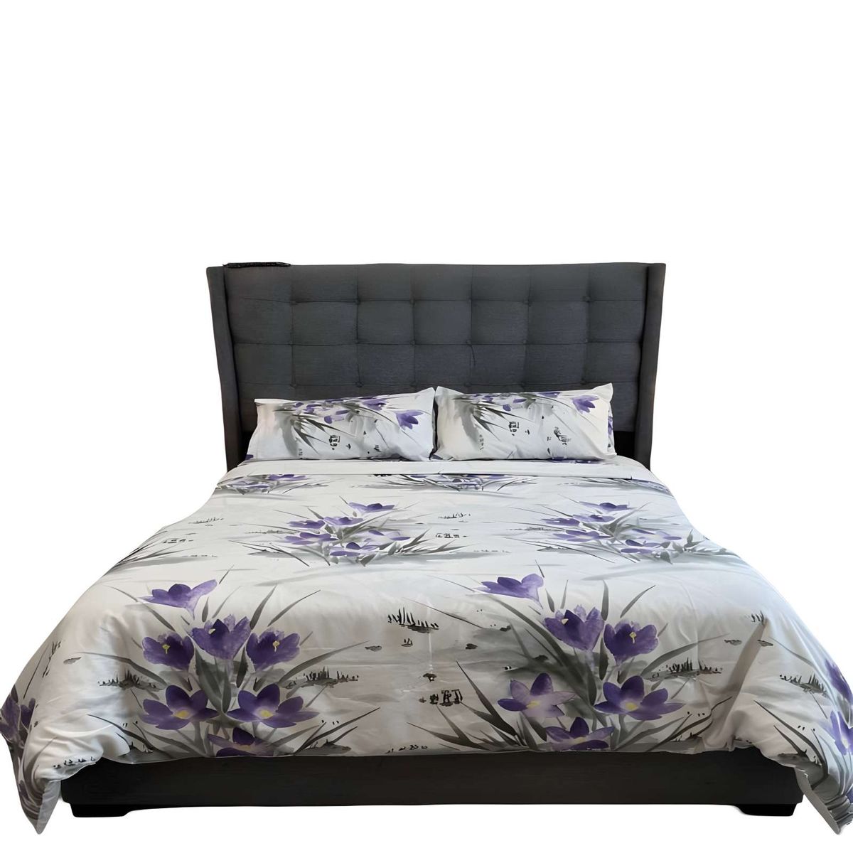 GENERICO - JUEGO DE SABANAS EXTRASUAVES PLAZA Y MEDIA BLANCO C7