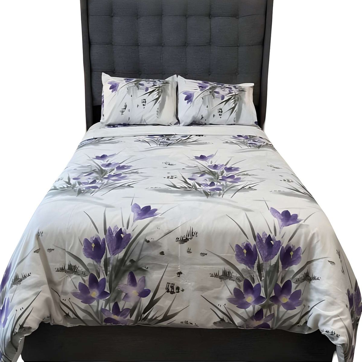 GENERICO - JUEGO DE SABANAS EXTRASUAVES PLAZA Y MEDIA BLANCO C7