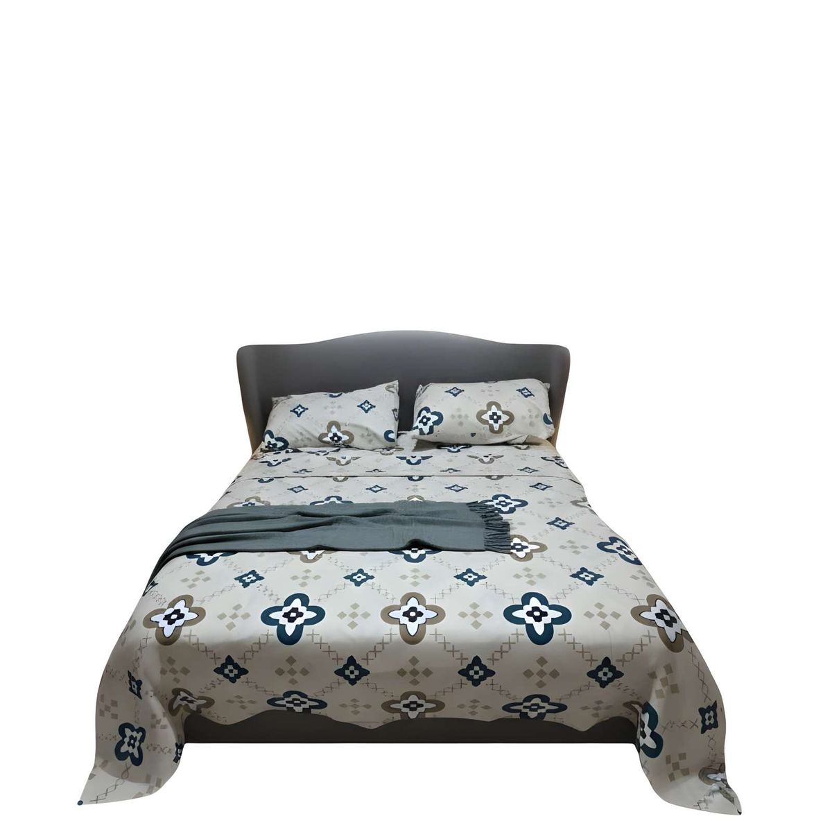 GENERICO - JUEGO DE SABANAS EXTRASUAVES PLAZA Y MEDIA BEIGE