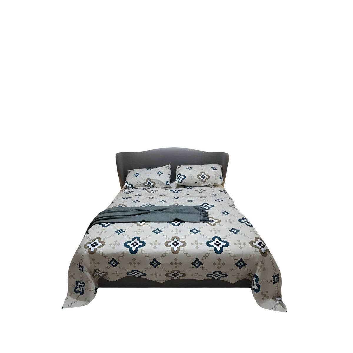 GENERICO - JUEGO DE SABANAS EXTRASUAVES PLAZA Y MEDIA BEIGE