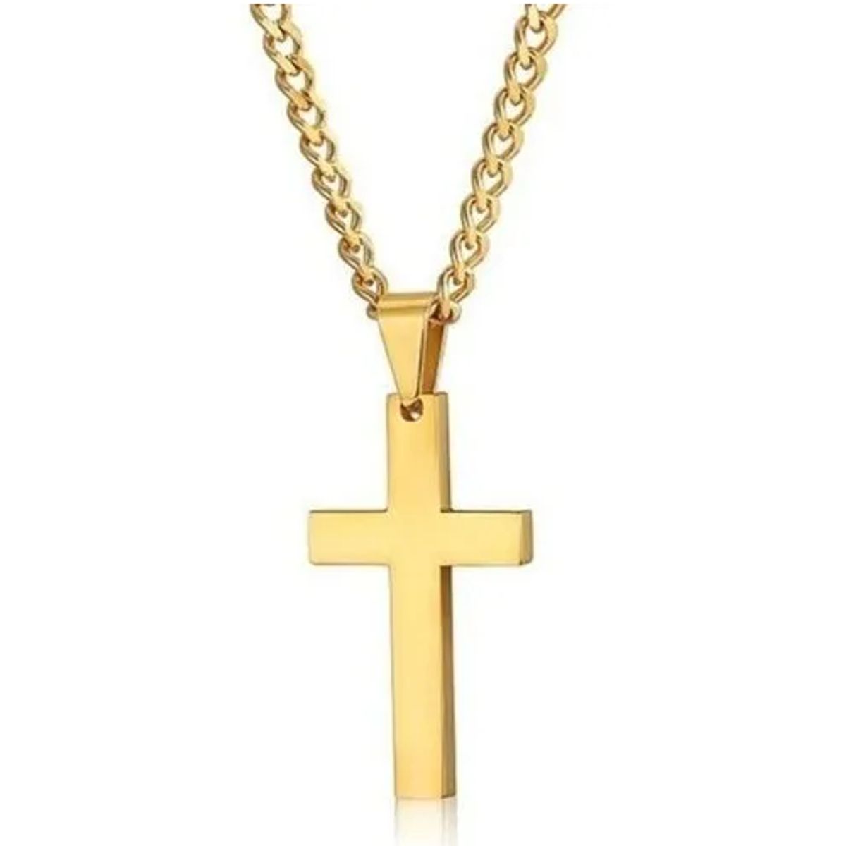 GENERICO - Collar Cruz Gold Space Hombre Mujer Moda Masculina