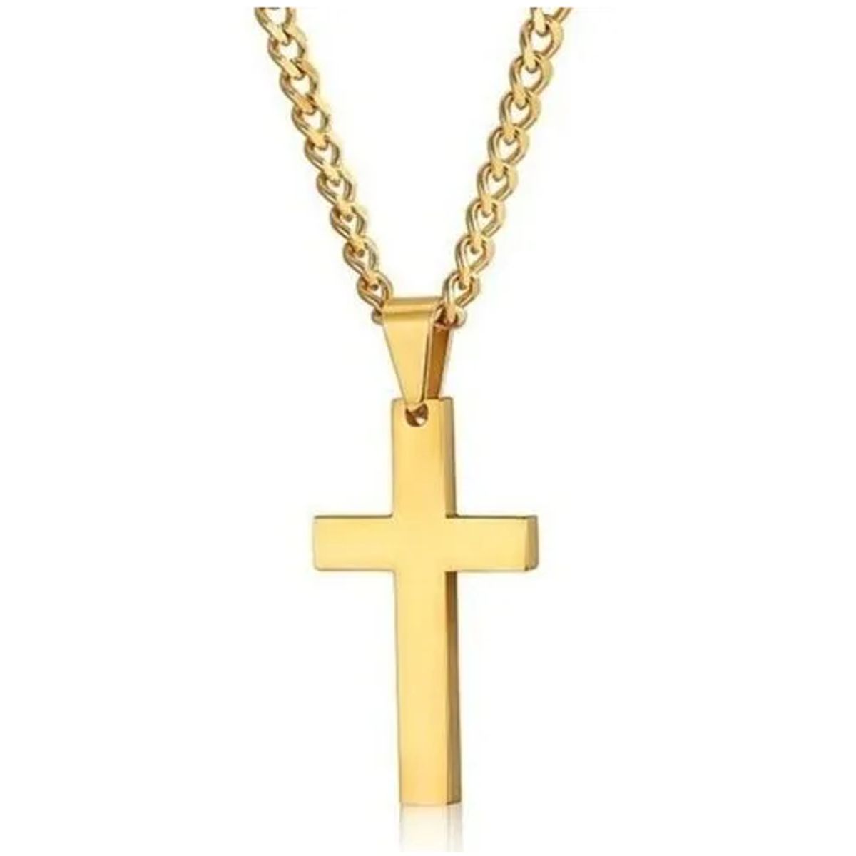 GENERICO - Collar Cruz Gold Space Hombre Mujer Moda Masculina