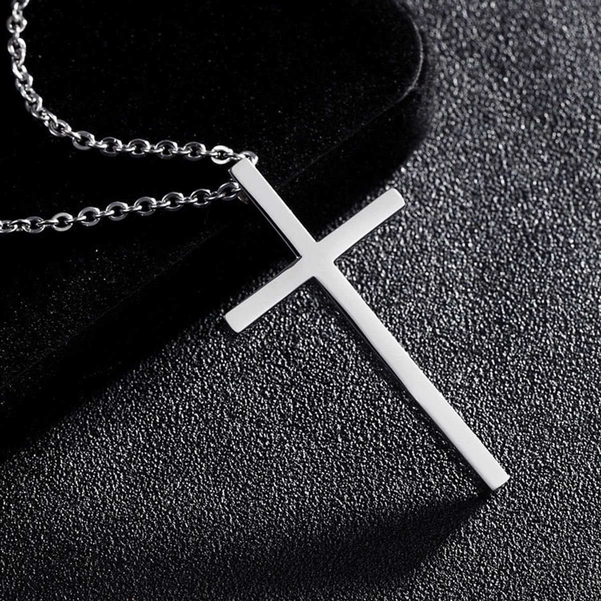 GENERICO - Collar De Cruz Silver Space Hombre Mujer Moda 2021 Ixx