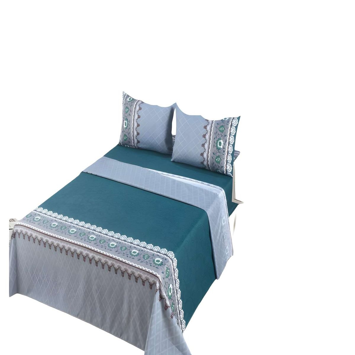 GENERICO - SET DE SABANAS SUAVES 2 PLAZAS TURQUESA