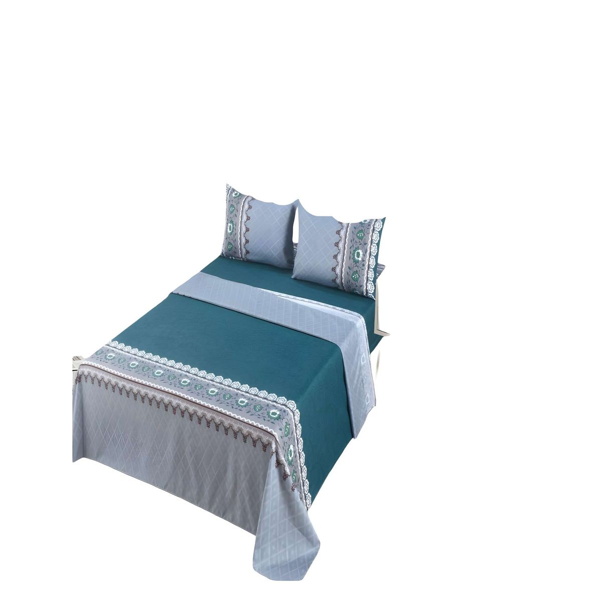 GENERICO - SET DE SABANAS SUAVES 2 PLAZAS TURQUESA